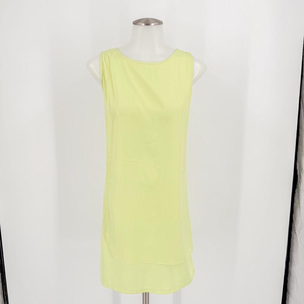 Mango Yellow Sheath Dress Sleeveless Bateau Neckline